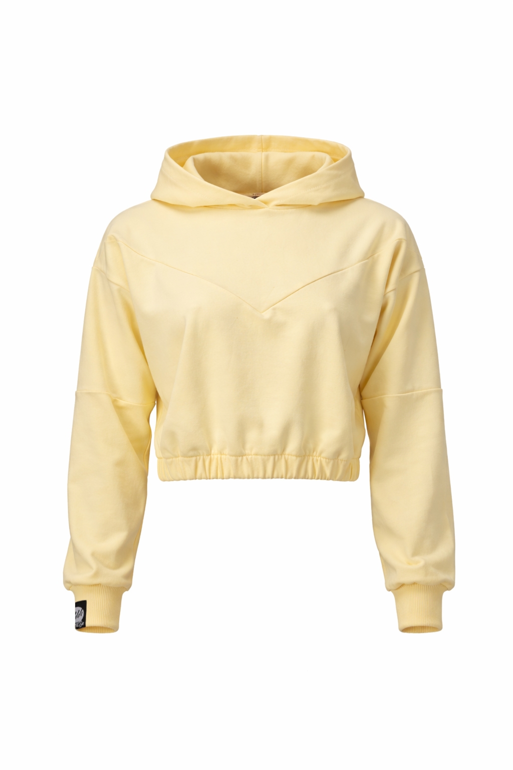 Bluza cropped z kapturem - HOODIE 1 yellow