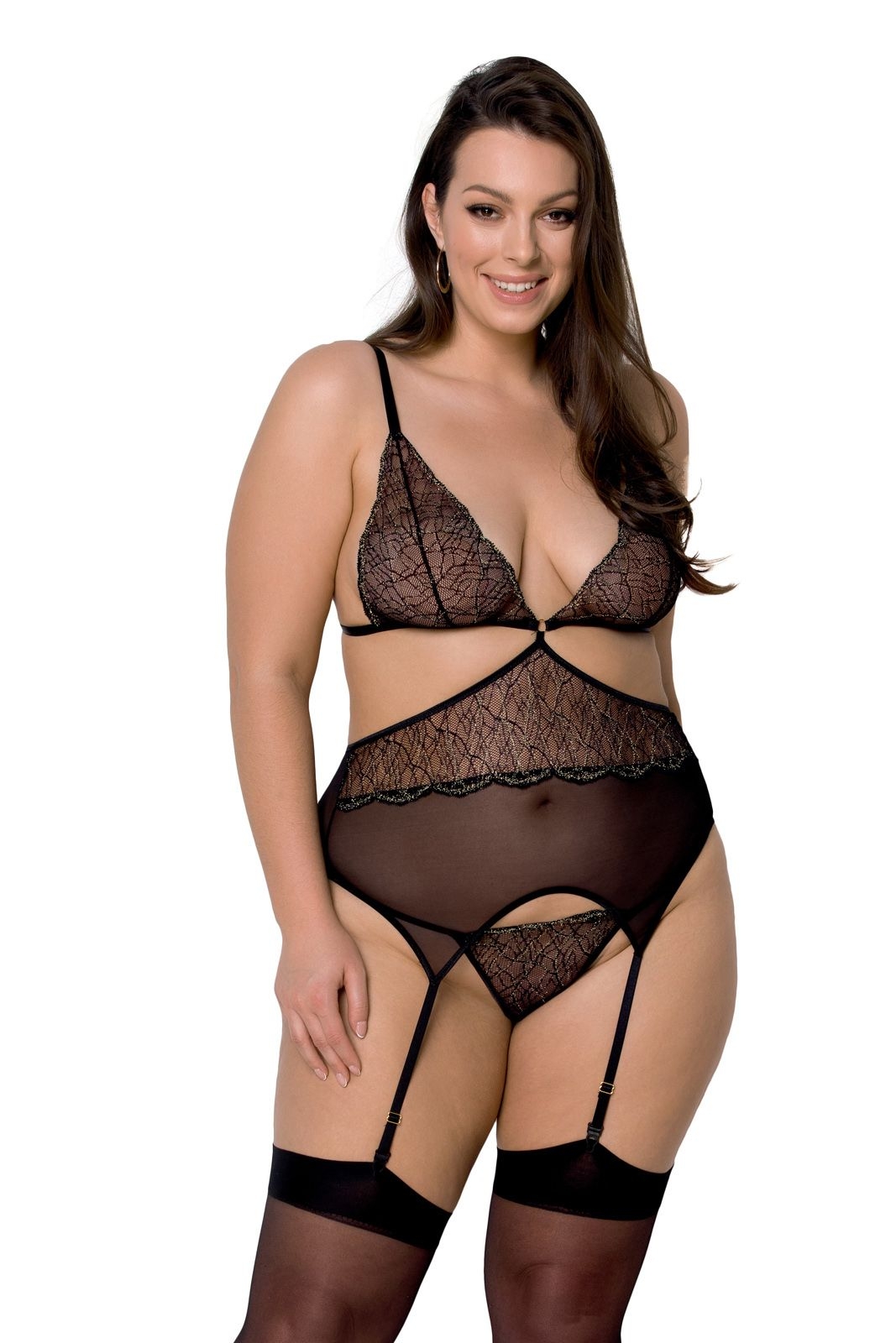 Top gorsetowy z pasami do poczoch - AMBERLY CORSET black