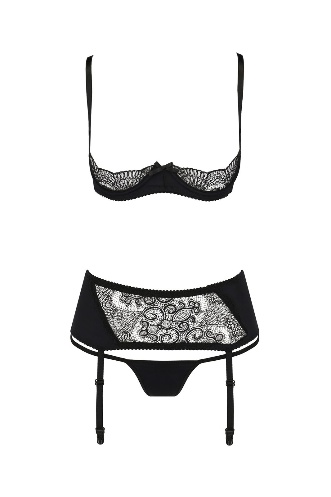 Komplet bielizny - ALINA SET WITH OPEN BRA black