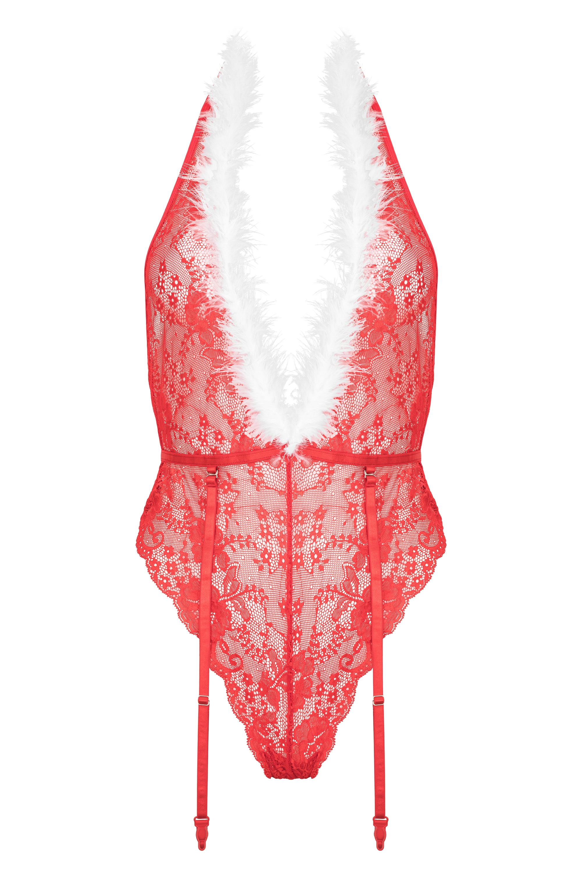 Miko�ajka body damskie - Kristinella body red-white