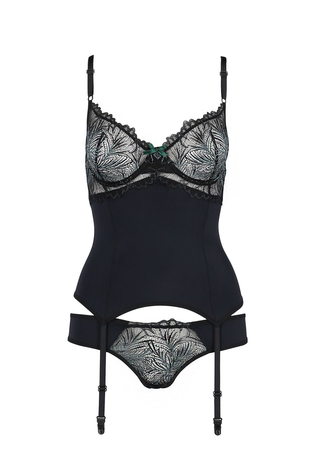 Top gorsetowy z pasami do po�czoch - FLORIS CORSET black