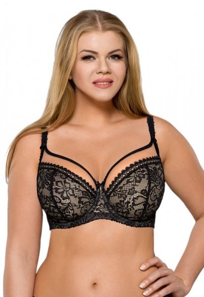 Ava 1396 crystal czarny biustonosz miękki plus size
