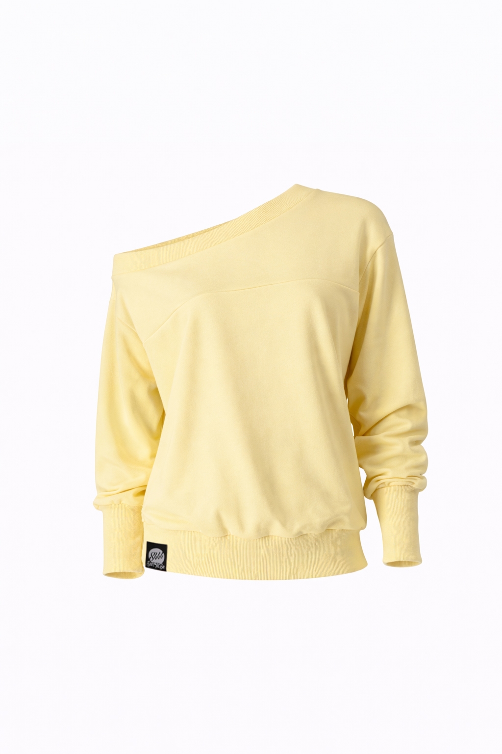Bluza typu off-shoulder - HOODIE 2 yellow