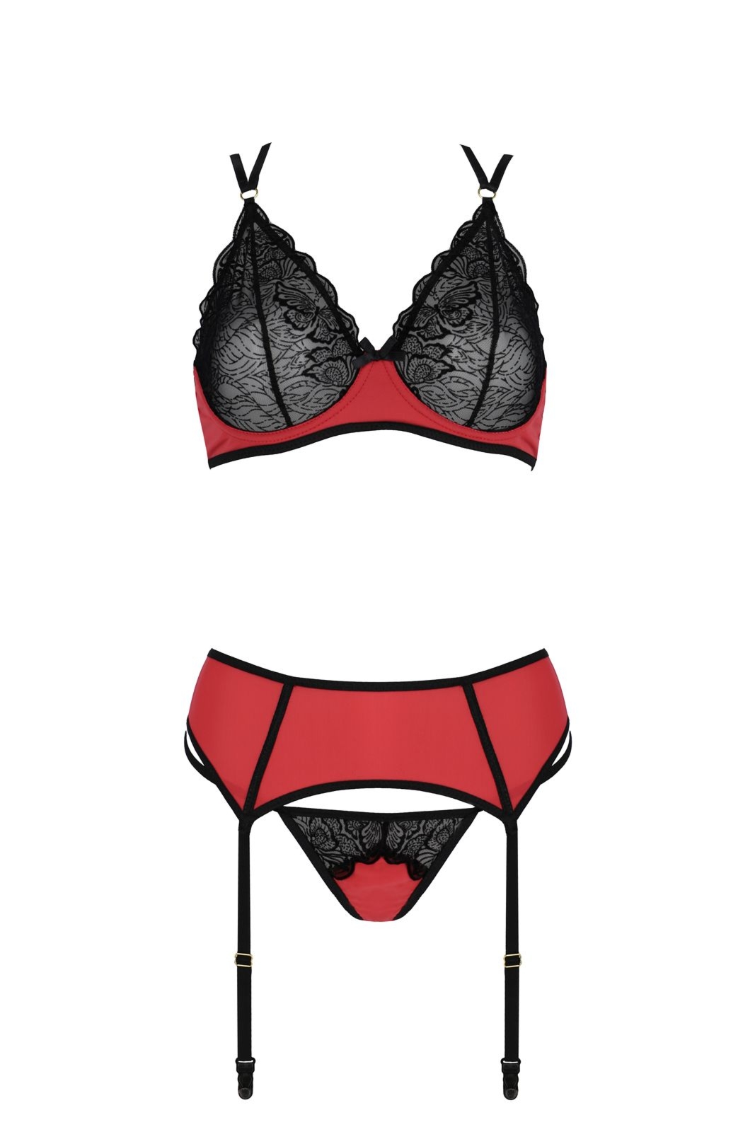 Komplet bielizny - MAGNOLIA SET red