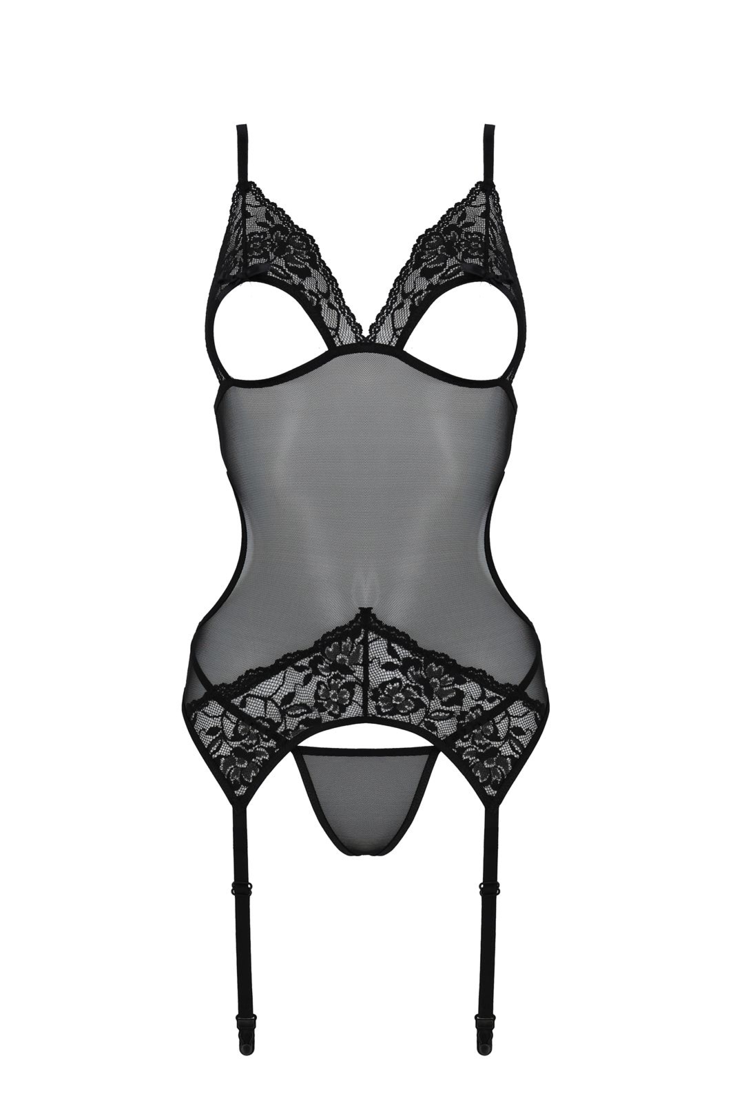 Top gorsetowy z pasami do po�czoch - CHRISTA CORSET black