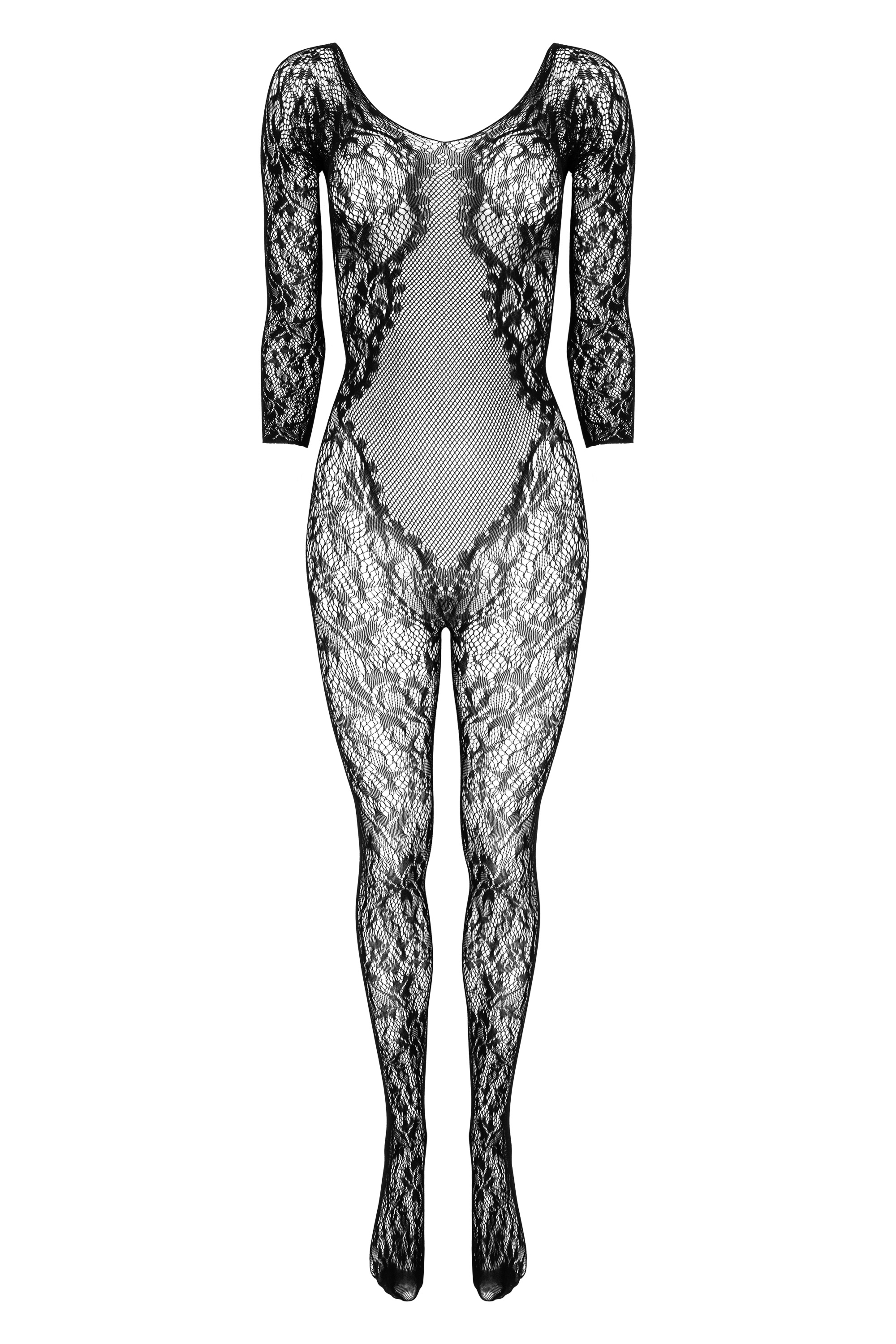 Bodystocking z otwartym biustem - BG004 bodystocking black S/M/L