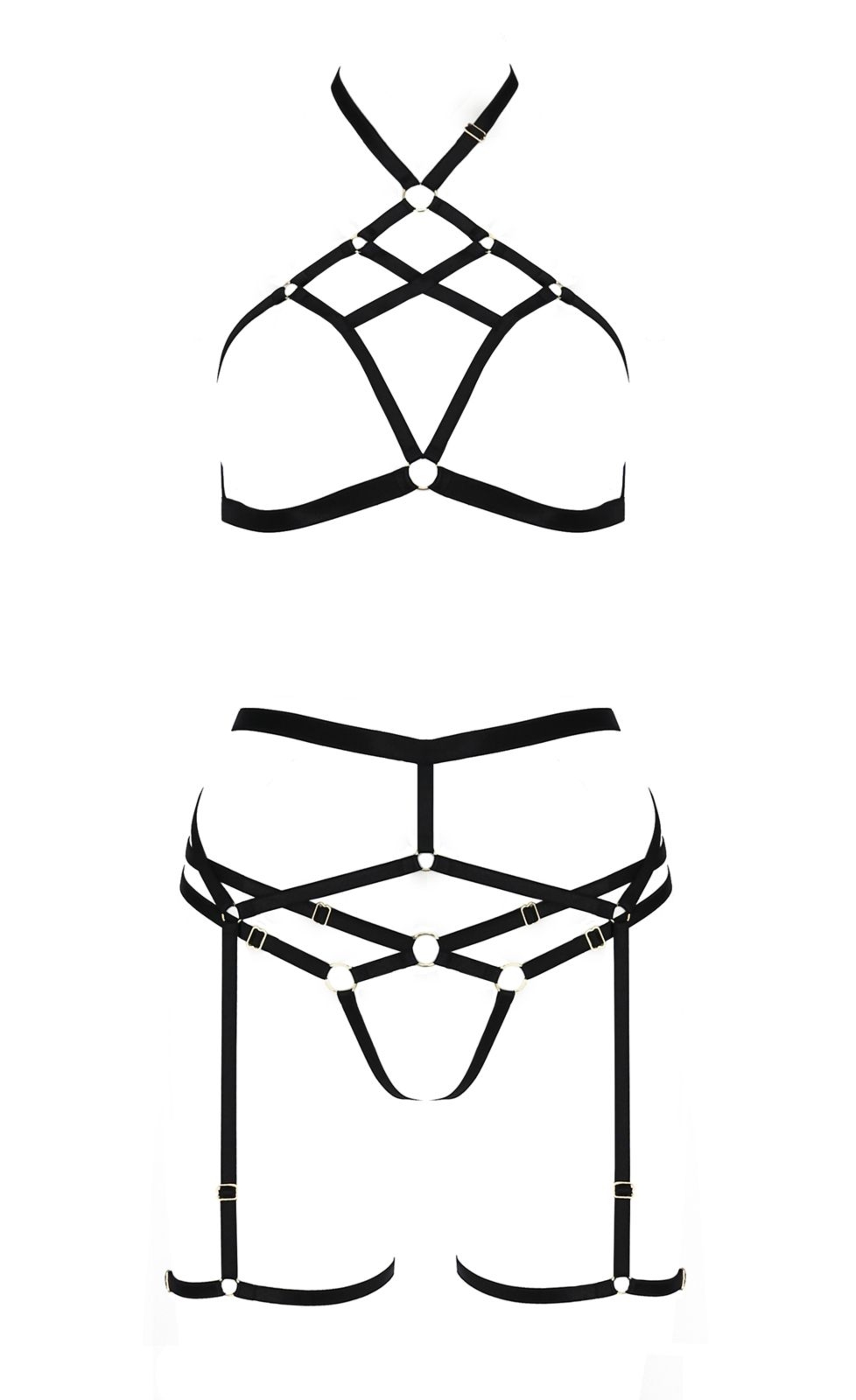 Komplet bielizny - MORGAN SET WITH OPEN BRA black