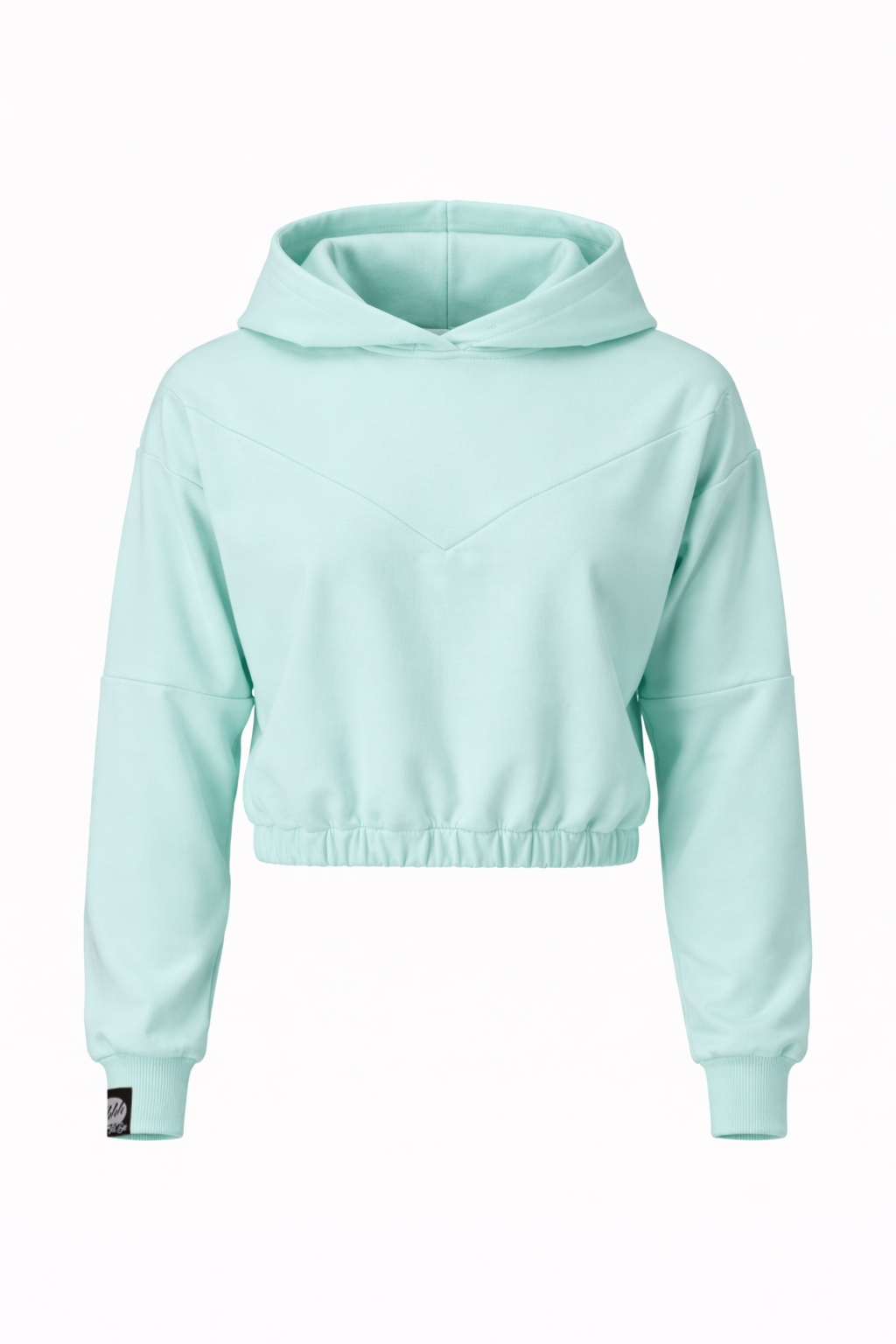 Bluza cropped z kapturem - HOODIE 1 pistachio