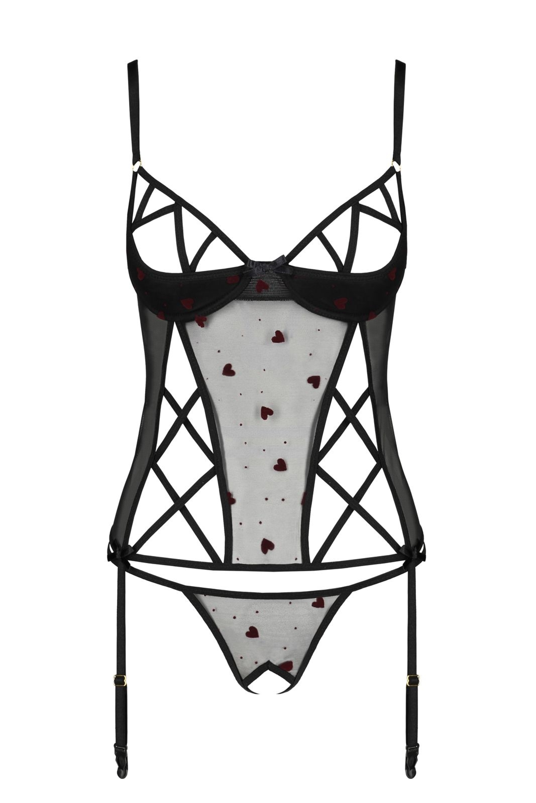 Top gorsetowy z pasami do po�czoch - LOVELIA CORSET black