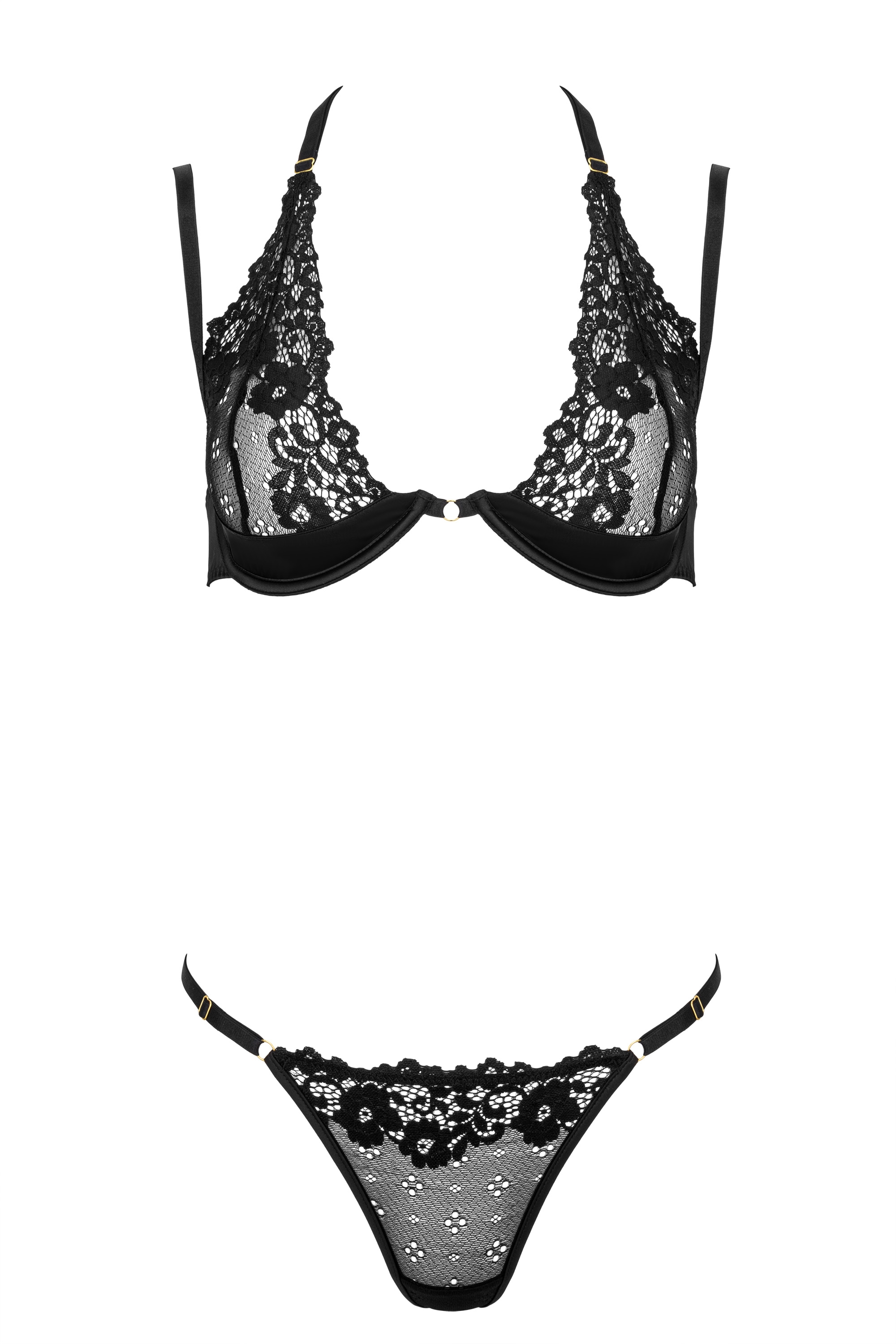 Komplet bielizny - Lacina 2 pcs set black