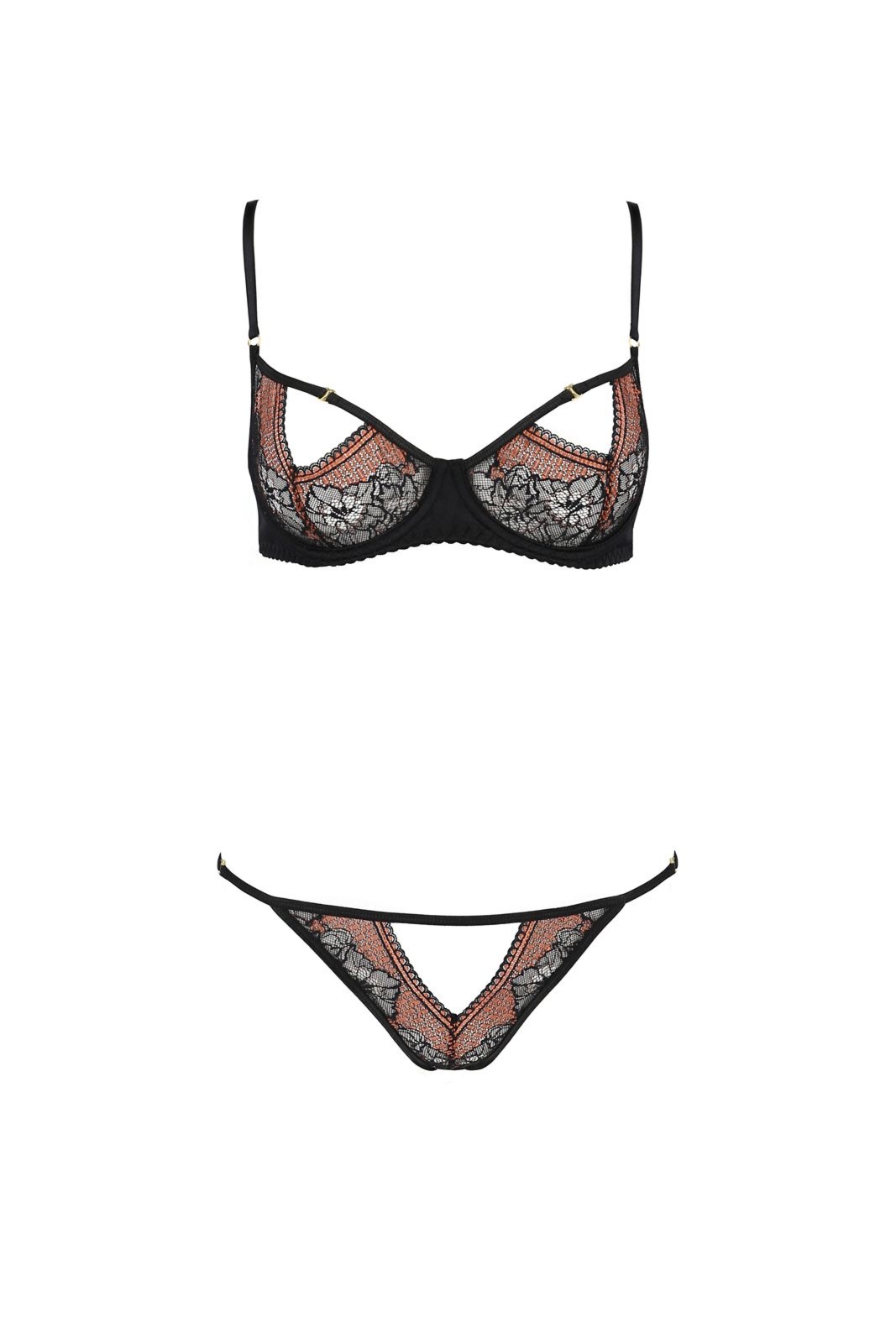 Komplet bielizny - MIRELLA SET WITH OPEN BRA black