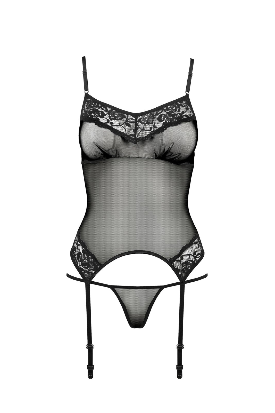 Top gorsetowy z pasami do po�czoch - MELANIA CORSET black