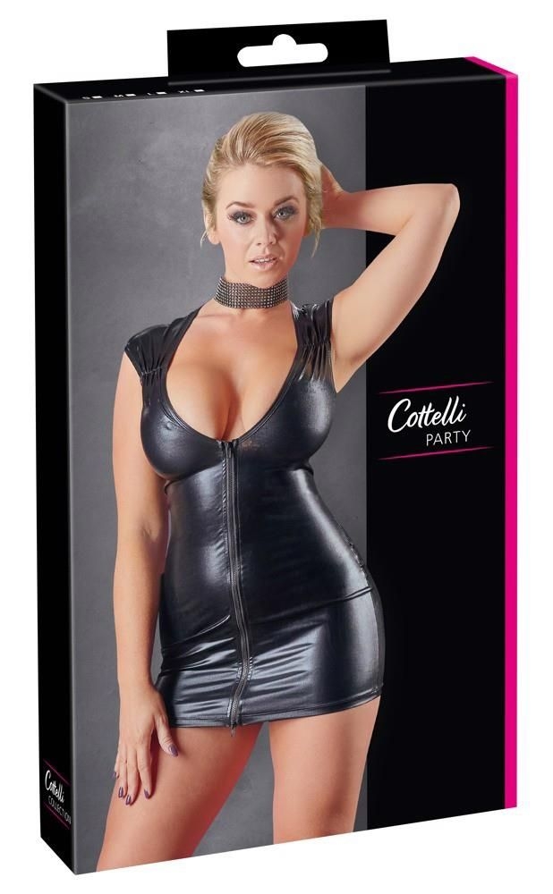 Wet Look Dress with Zip