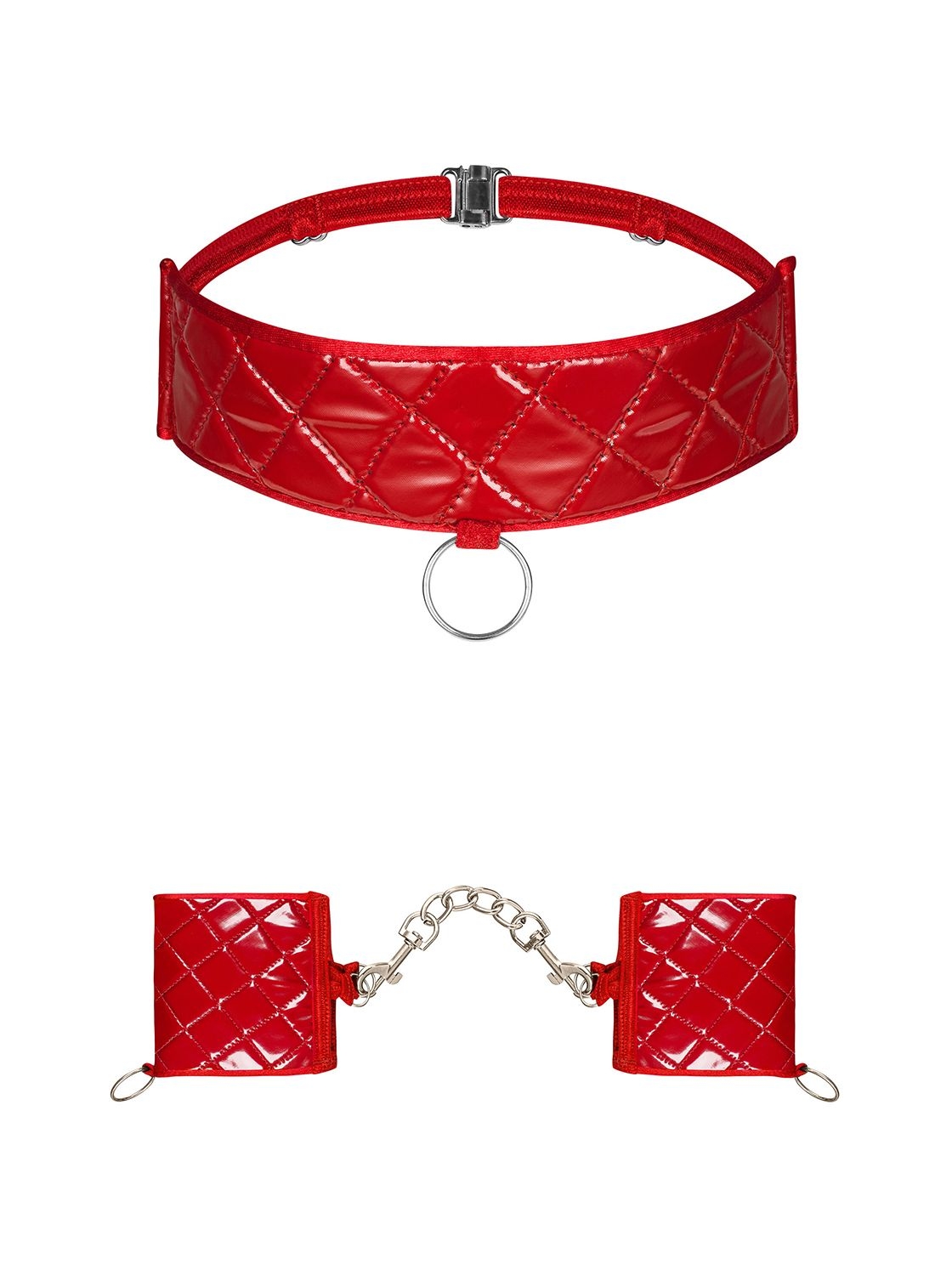 Kajdanki i choker Hunteria czerwone