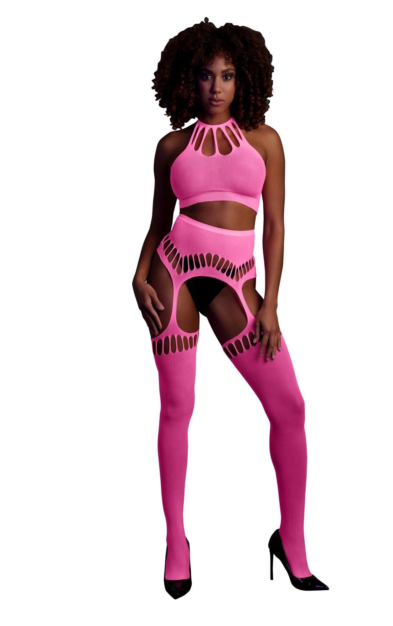 Two Piece with Crop Top and Stockings