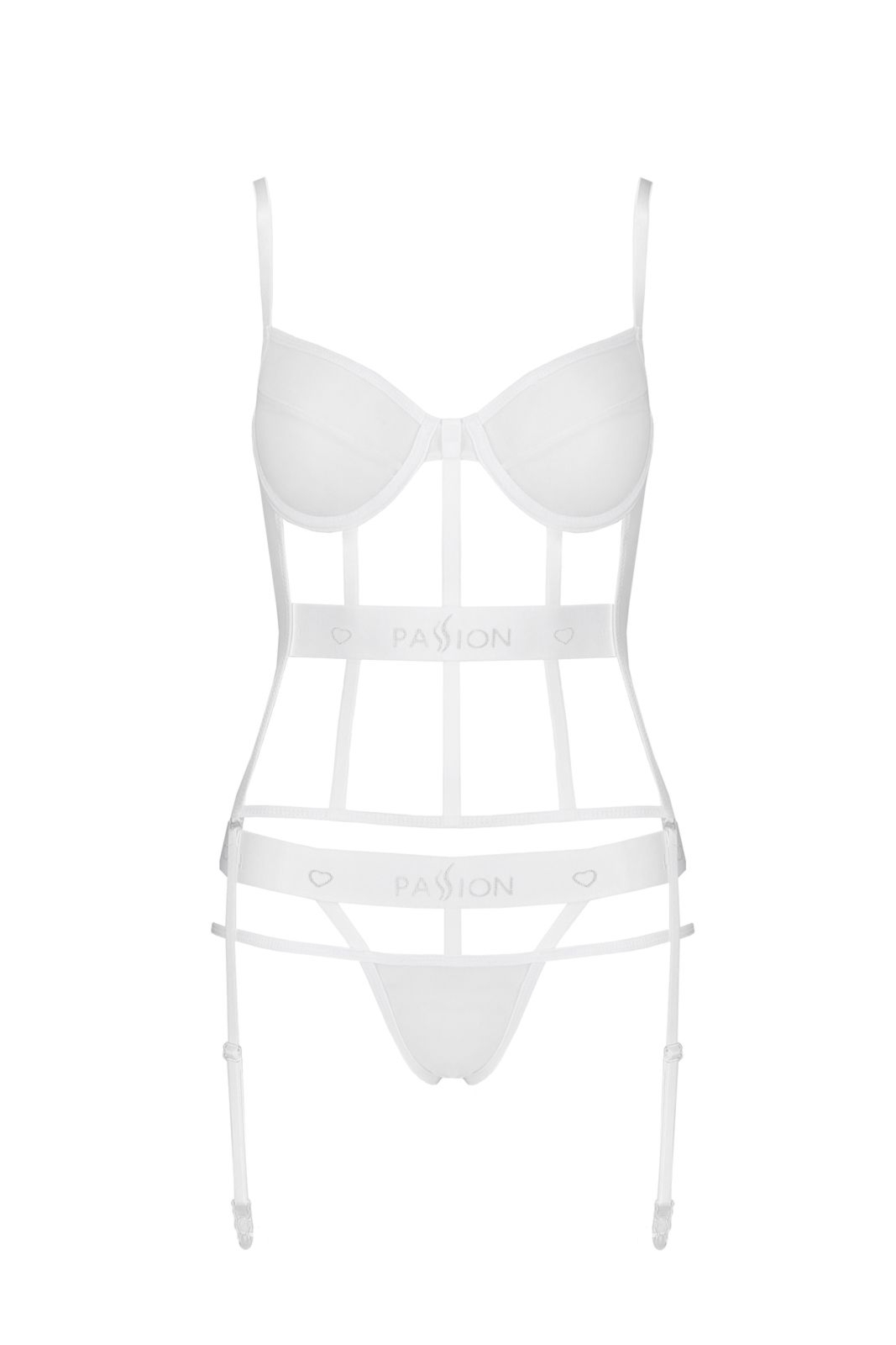 Top gorsetowy z pasami do po�czoch - KYOUKA CORSET white