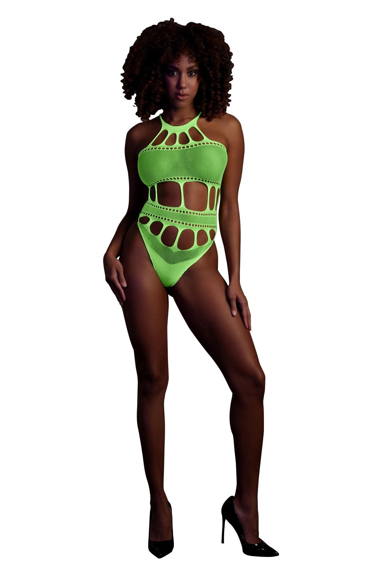 Body with Grecian Neckline - Neon Green -