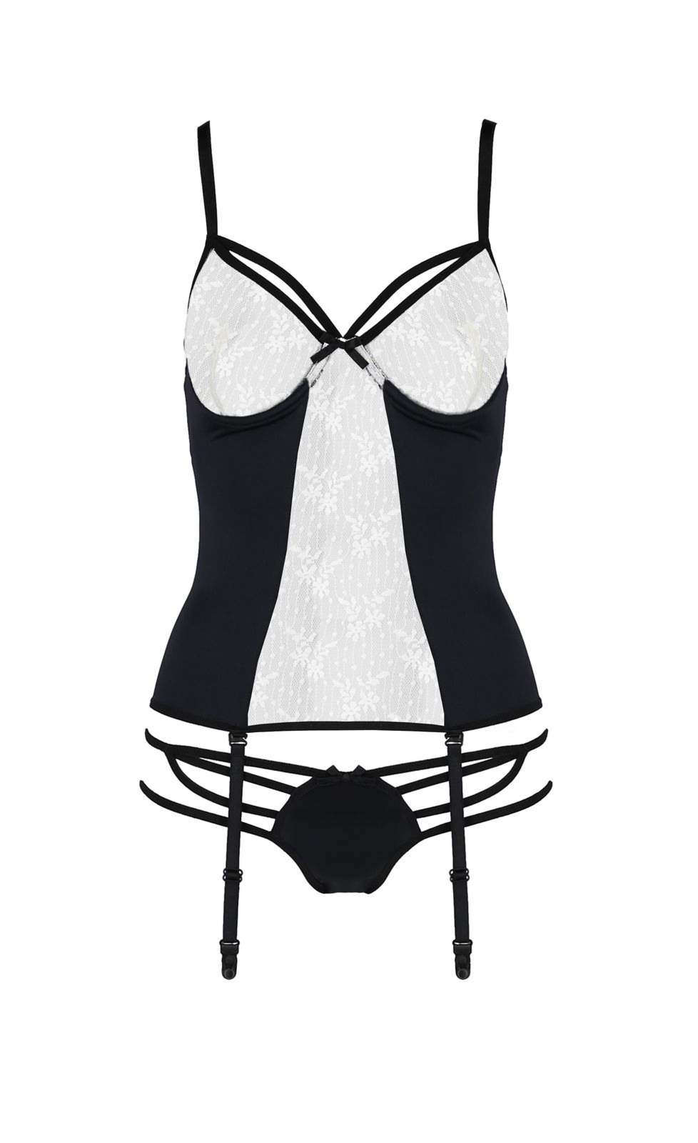 Top gorsetowy z pasami do po�czoch - NEA CORSET black