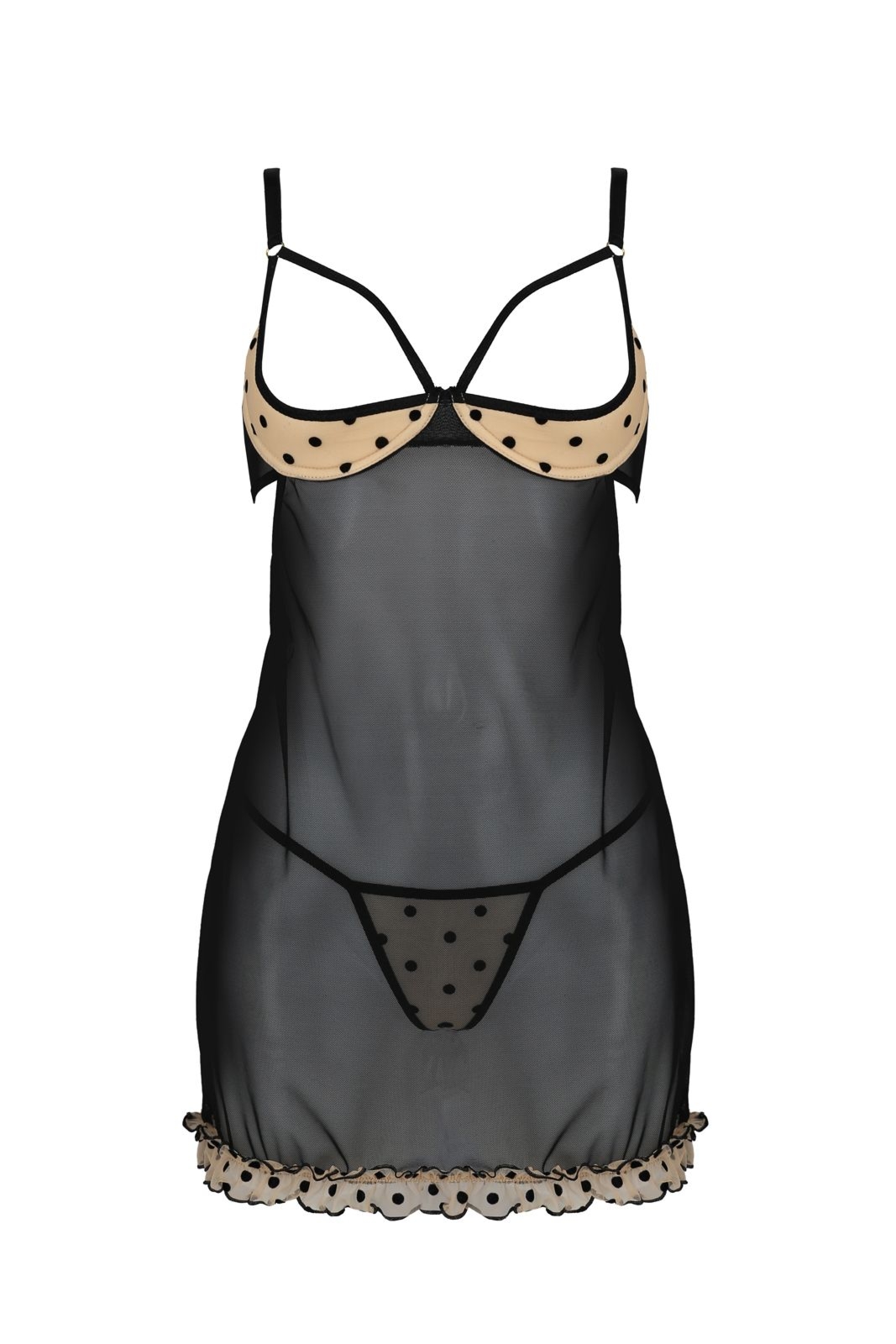 Koszulka damska nocna - MARINA CHEMISE beige