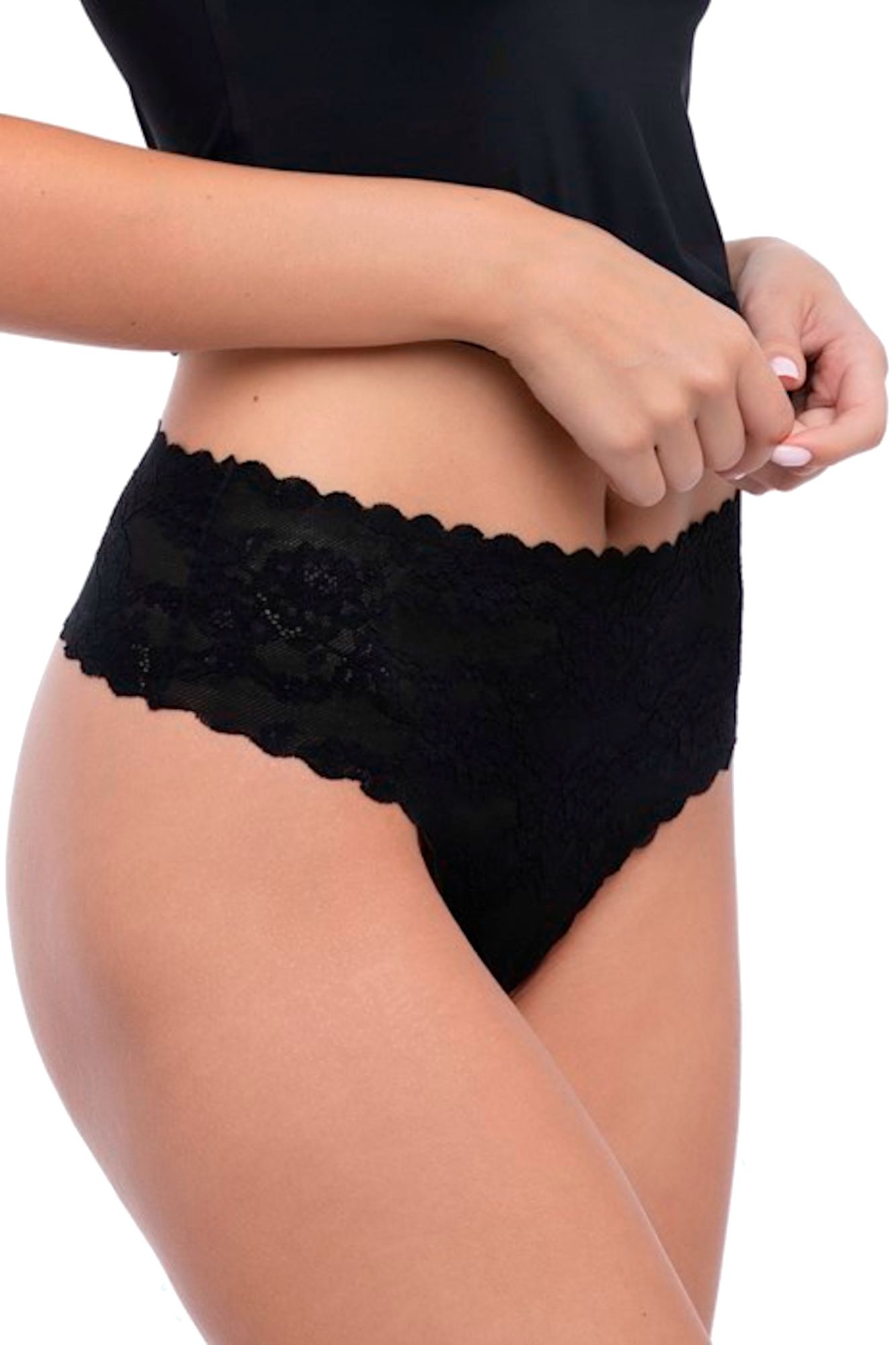 Figi stringi Bellie czarne maxi