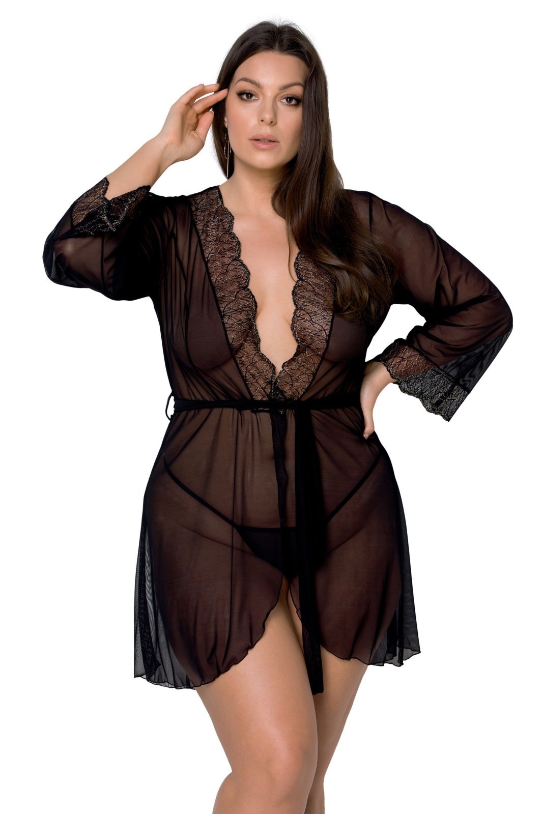 Szlafrok AMBERLY PEIGNOIR black