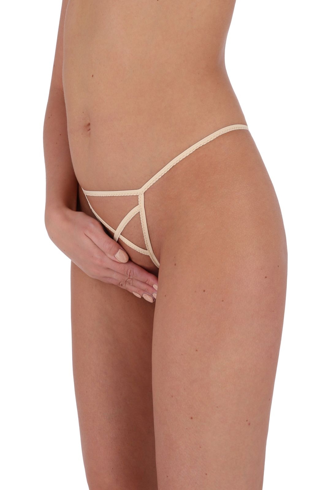 Stringi z otwartym krokiem - MINNONA THONG beige