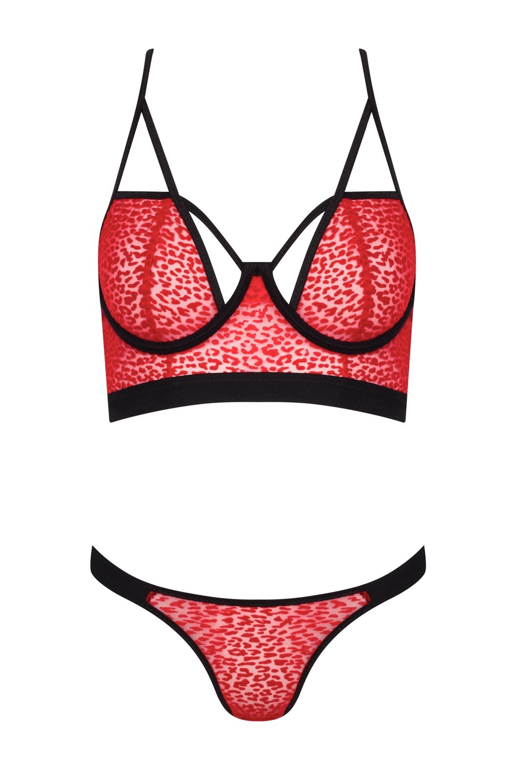 Komplet bielizny dwucz�ciowy - PORIGELIA BIKINI red/black