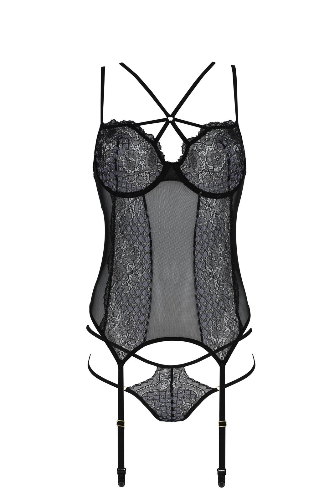 Top gorsetowy - AZAMOND CORSET black