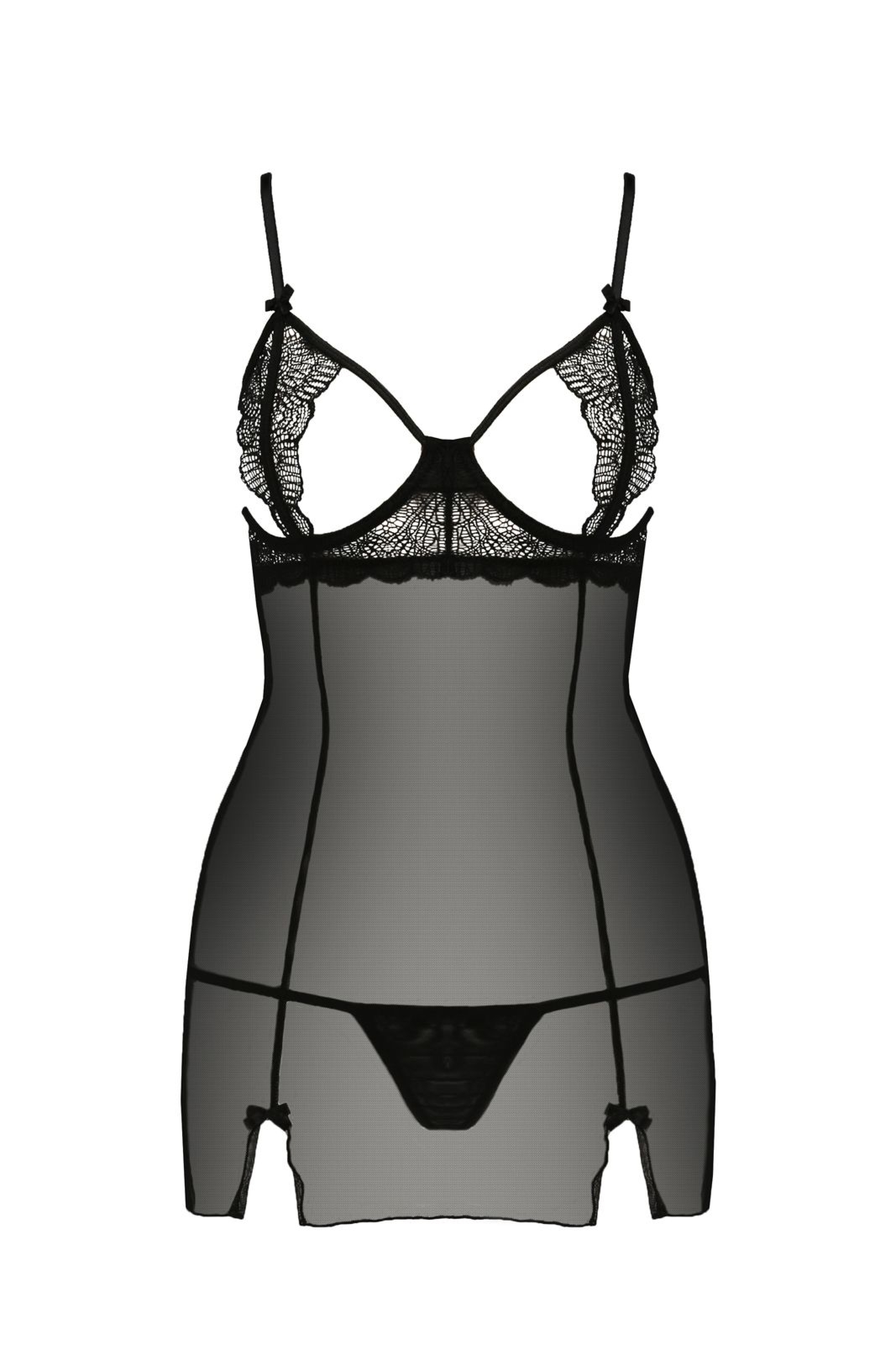 Koszulka damska nocna - QUENTRIS CHEMISE black