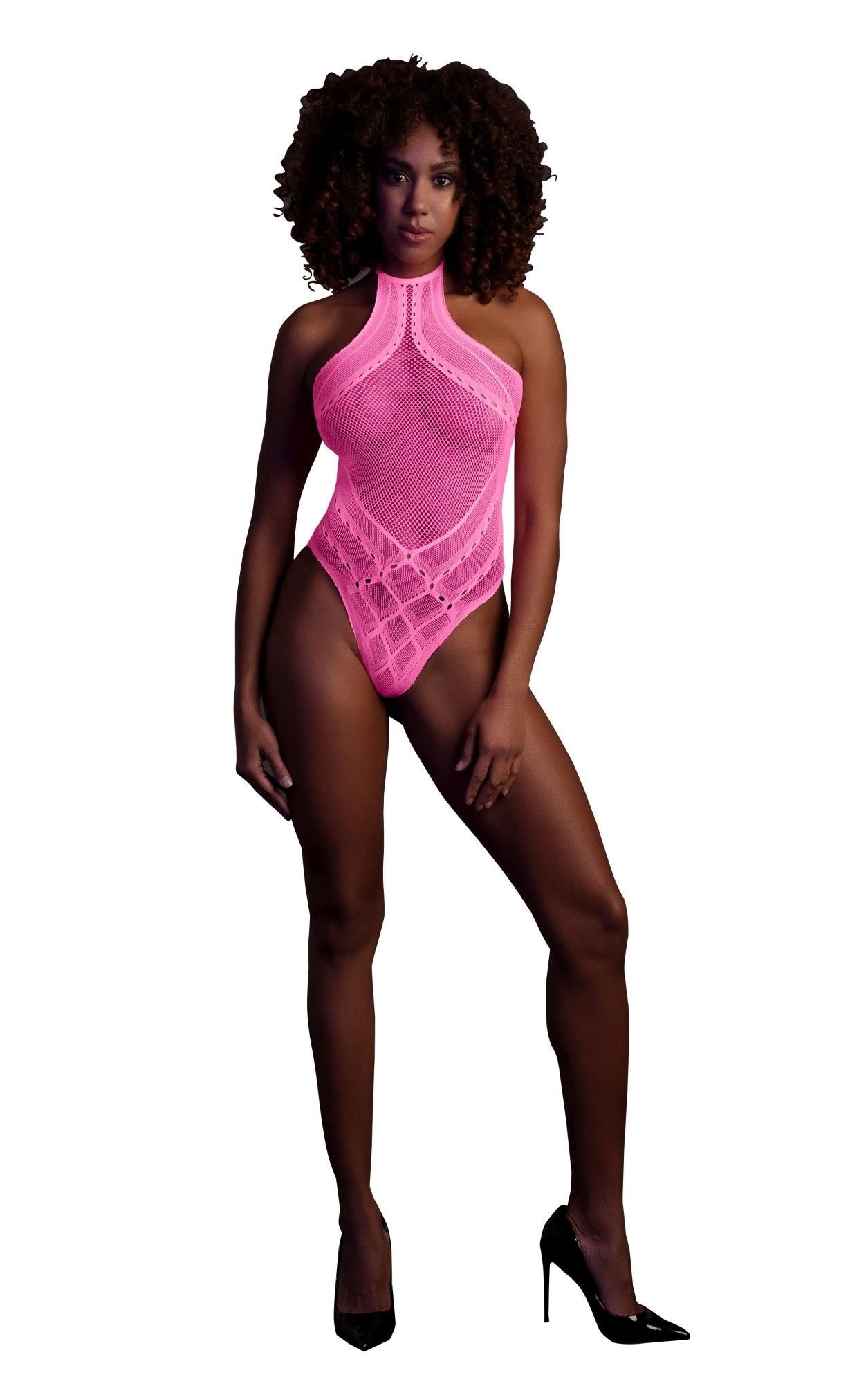 Body with Halter Neck - Neon Pink -