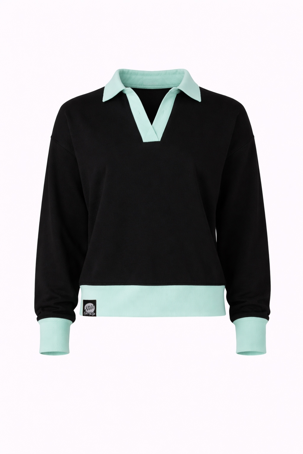 Bluza z ko�nierzykiem - HOODIE 4 black/pistachio