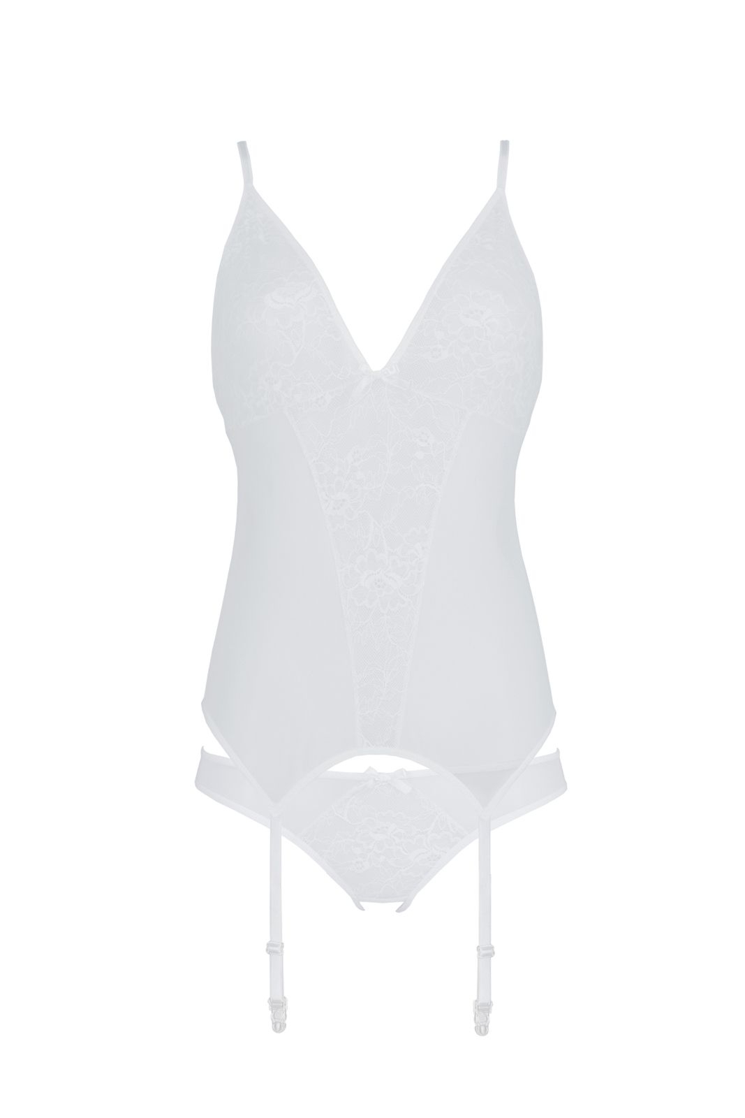 Top gorsetowy z pasami do po�czoch - URSULA CORSET white