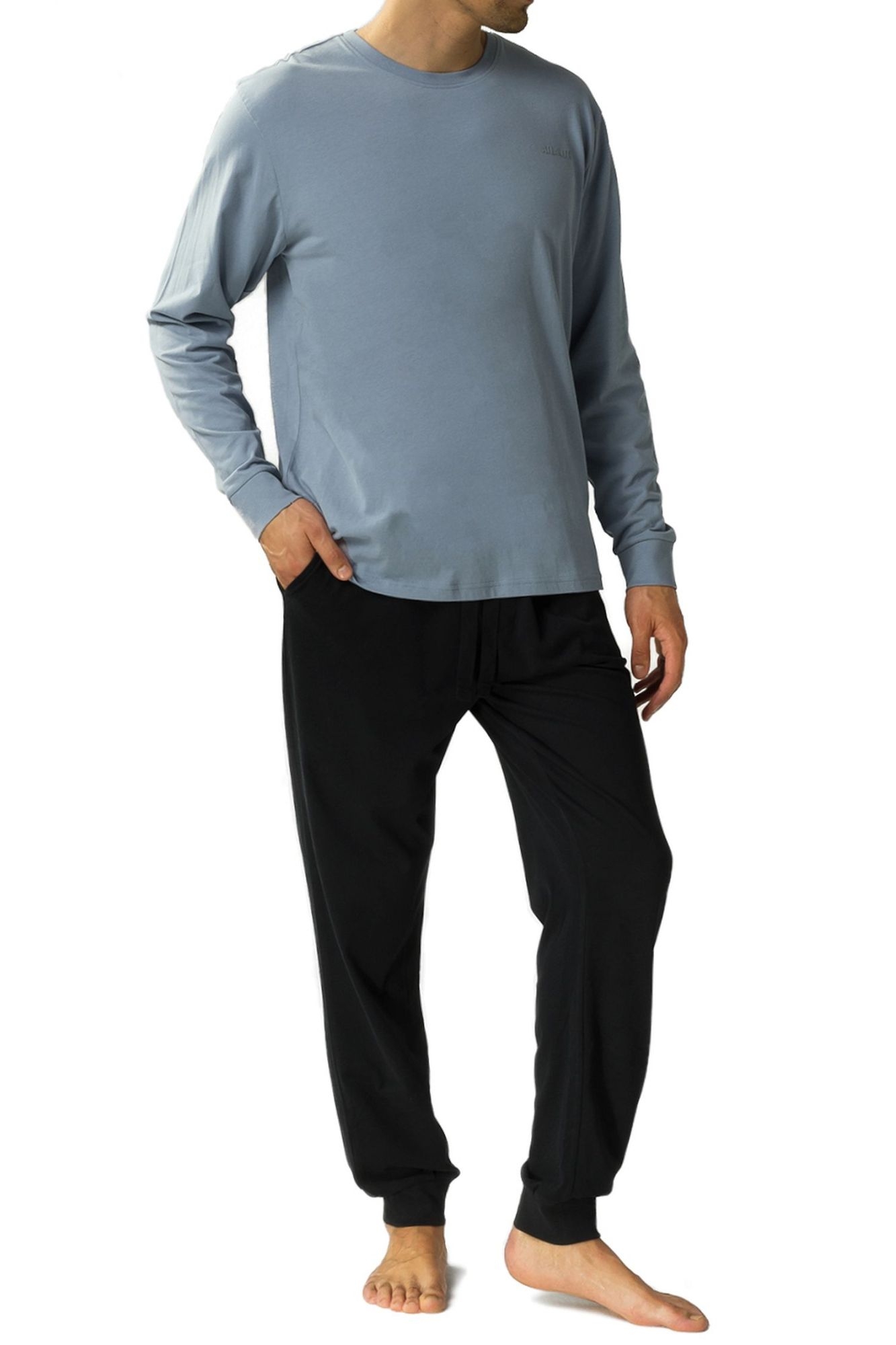 Piżama męska 372 denim/czarna