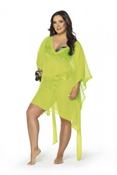 Ava 021 neon yellow pareo sukienka plaowa