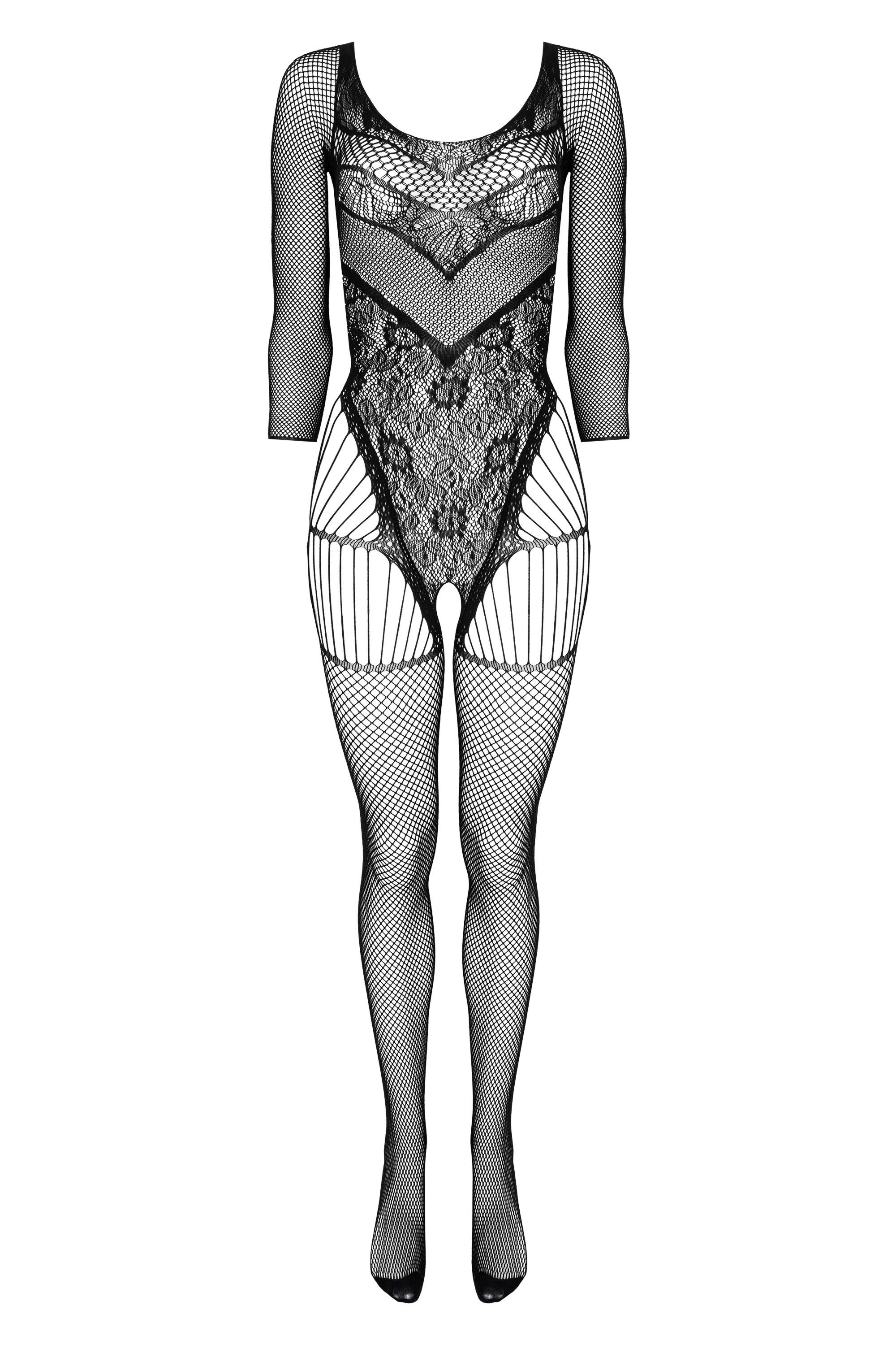 Bodystocking z otwartym biustem - BG002 bodystocking black S/M/L