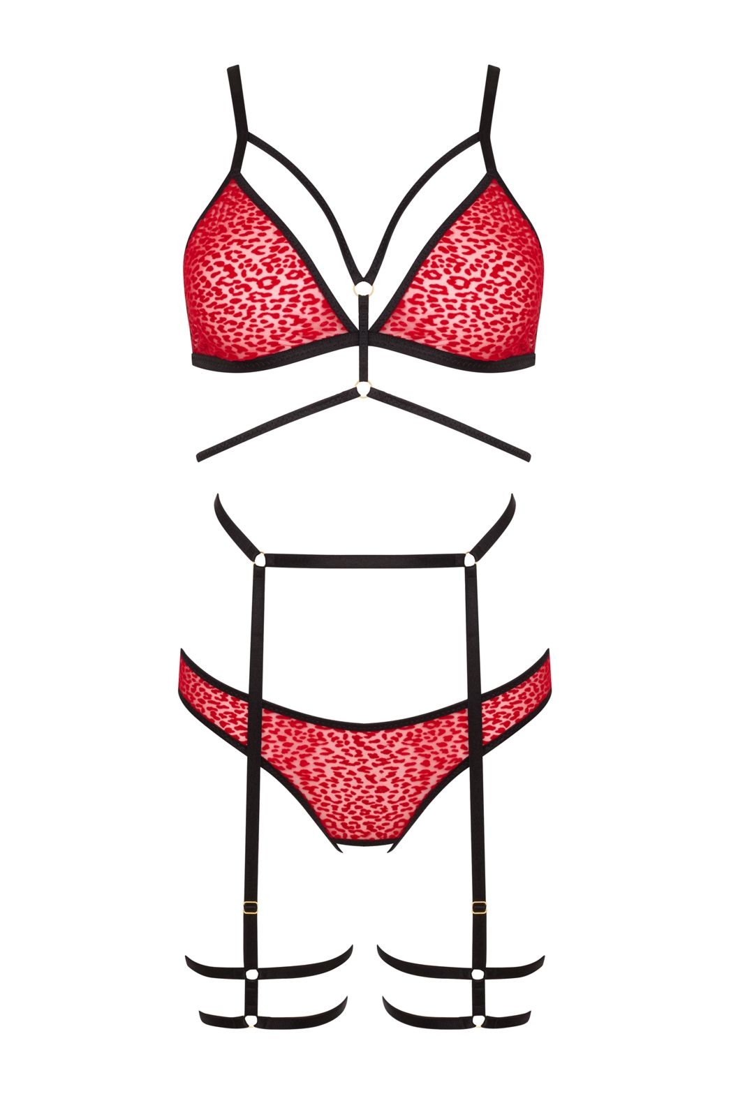 Komplet bielizny - PORIGELIA SET red/black