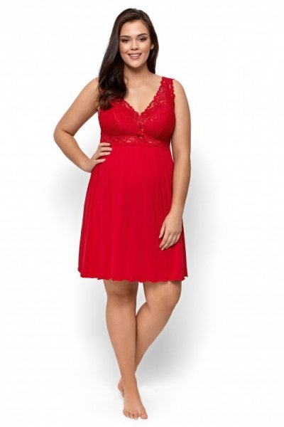 Nipplex bona czerwona damska koszula nocna plus size