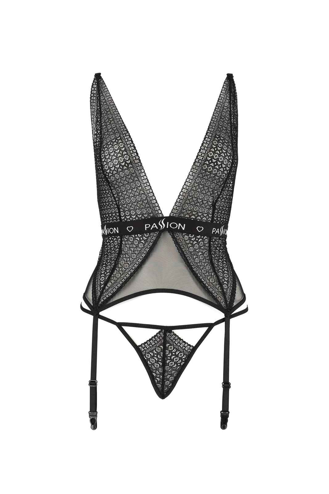 Top gorsetowy z pasami do po�czoch - MIRAJANE CORSET black