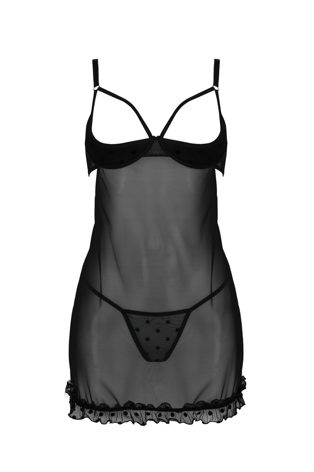 Koszulka damska nocna - MARINA CHEMISE black