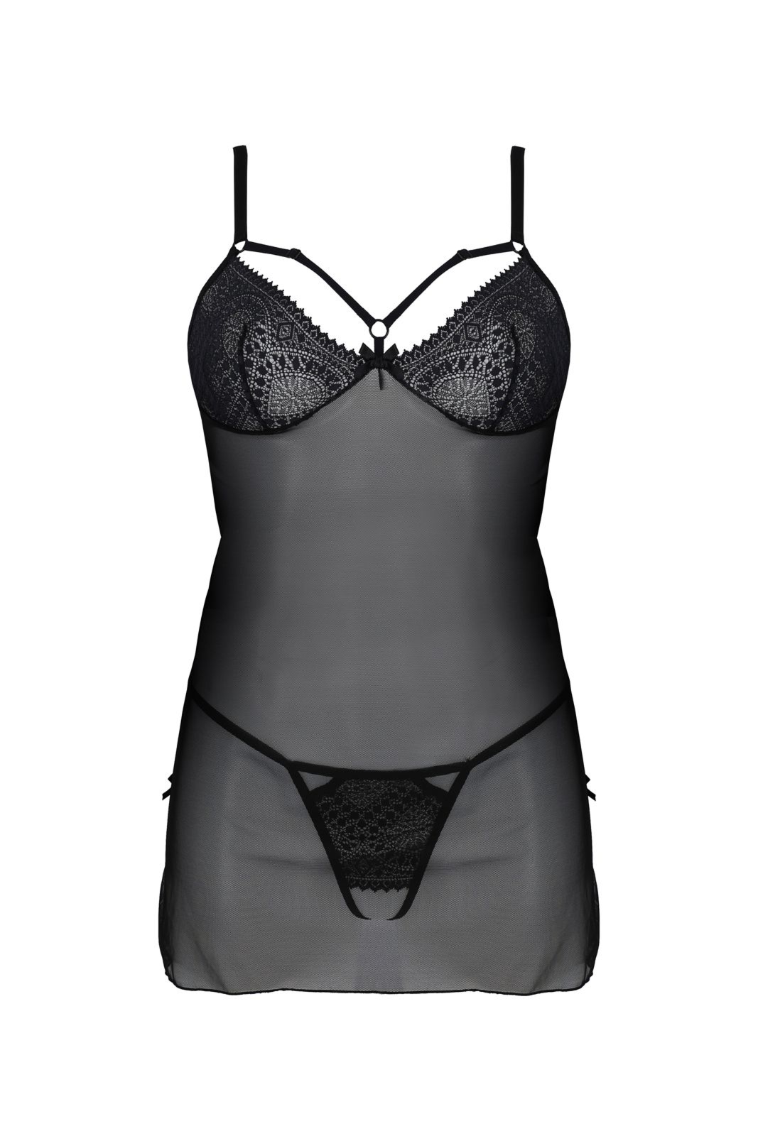 Koszulka damska nocna - DROSERA CHEMISE black