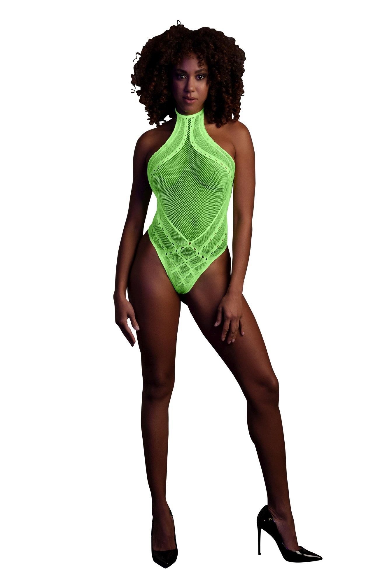 Body with Halter Neck - Neon Green -