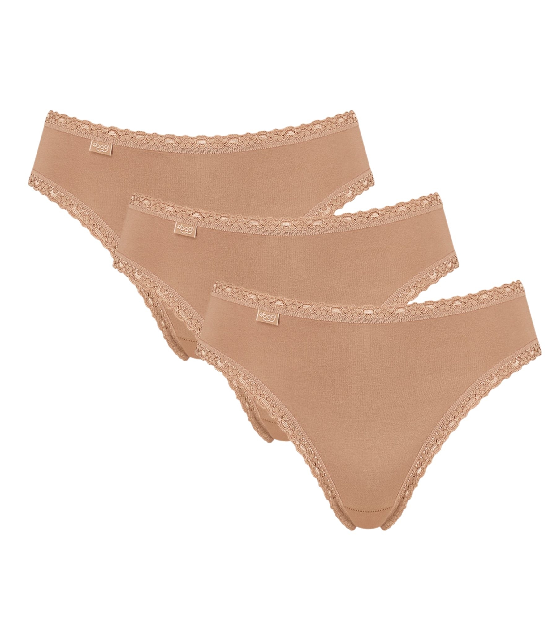 Figi Cotton Lace Tai brązowe 3-pak