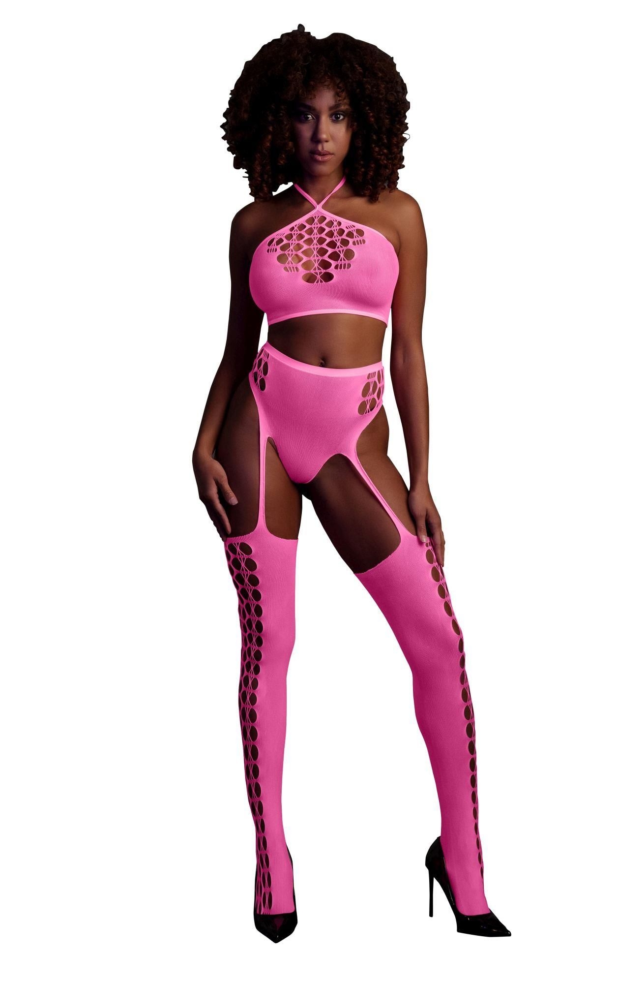 Two Piece with Crop Top and Stockings