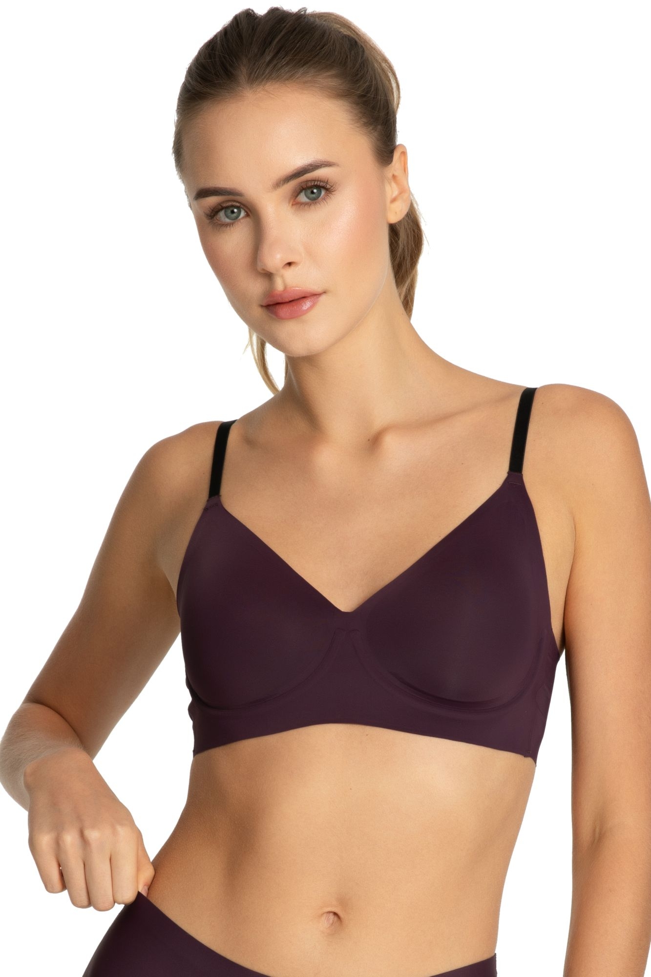 Biustonosz T-shirt Bra dark plum