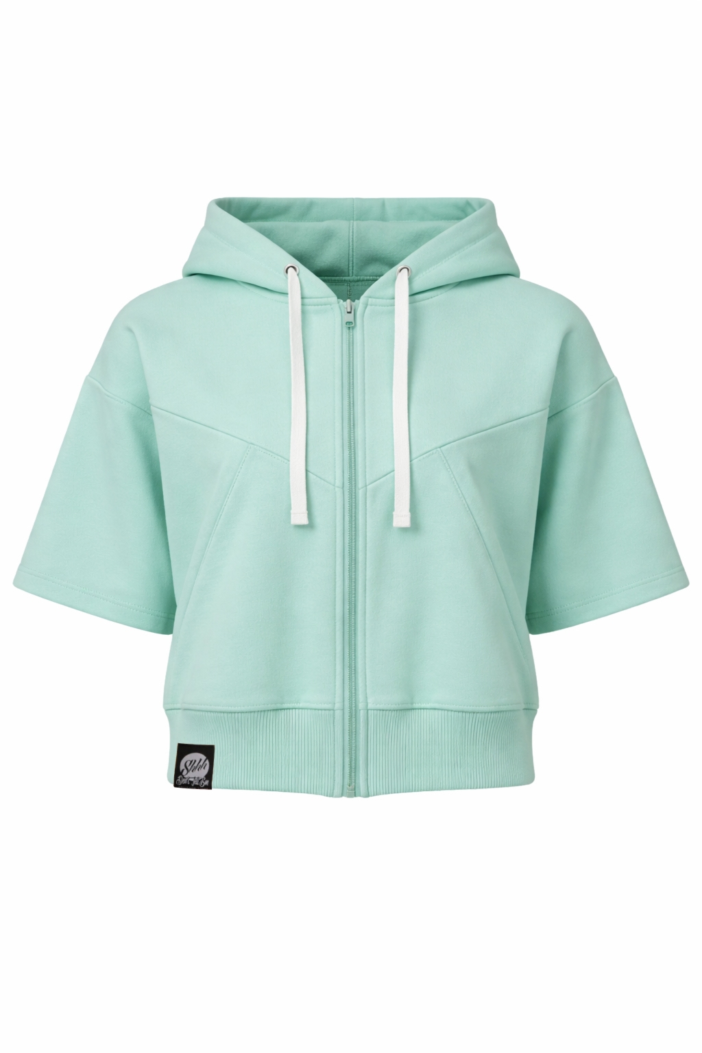 Kr�tka bluza na zamek z kapturem - HOODIE ZIP 3 pistachio