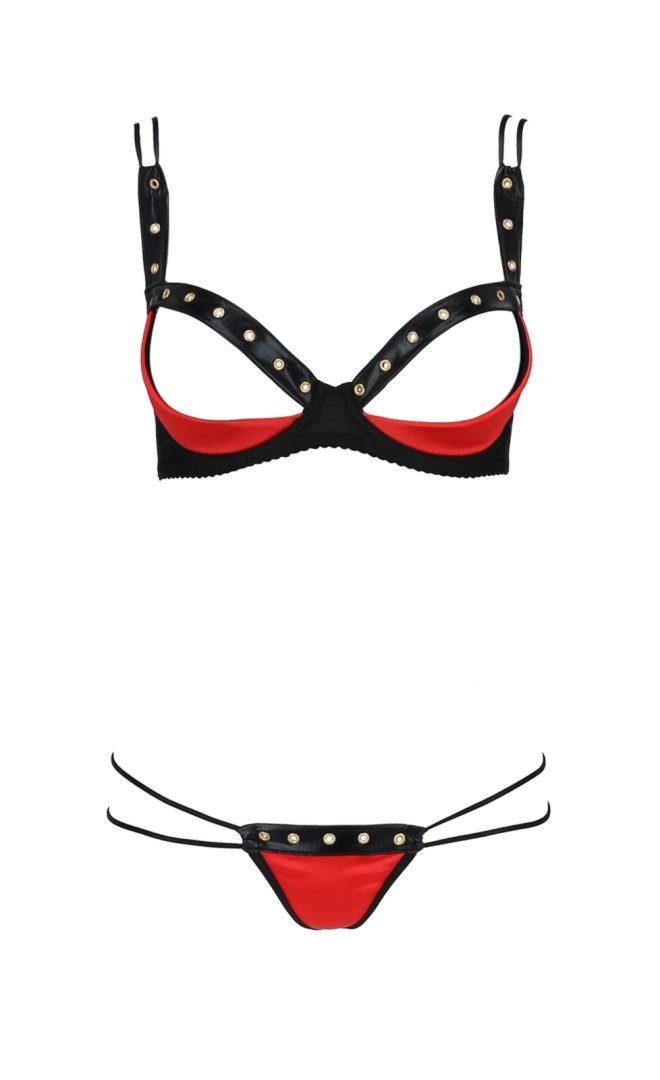 Komplet bielizny - MIDORI SET WITH OPEN BRA red