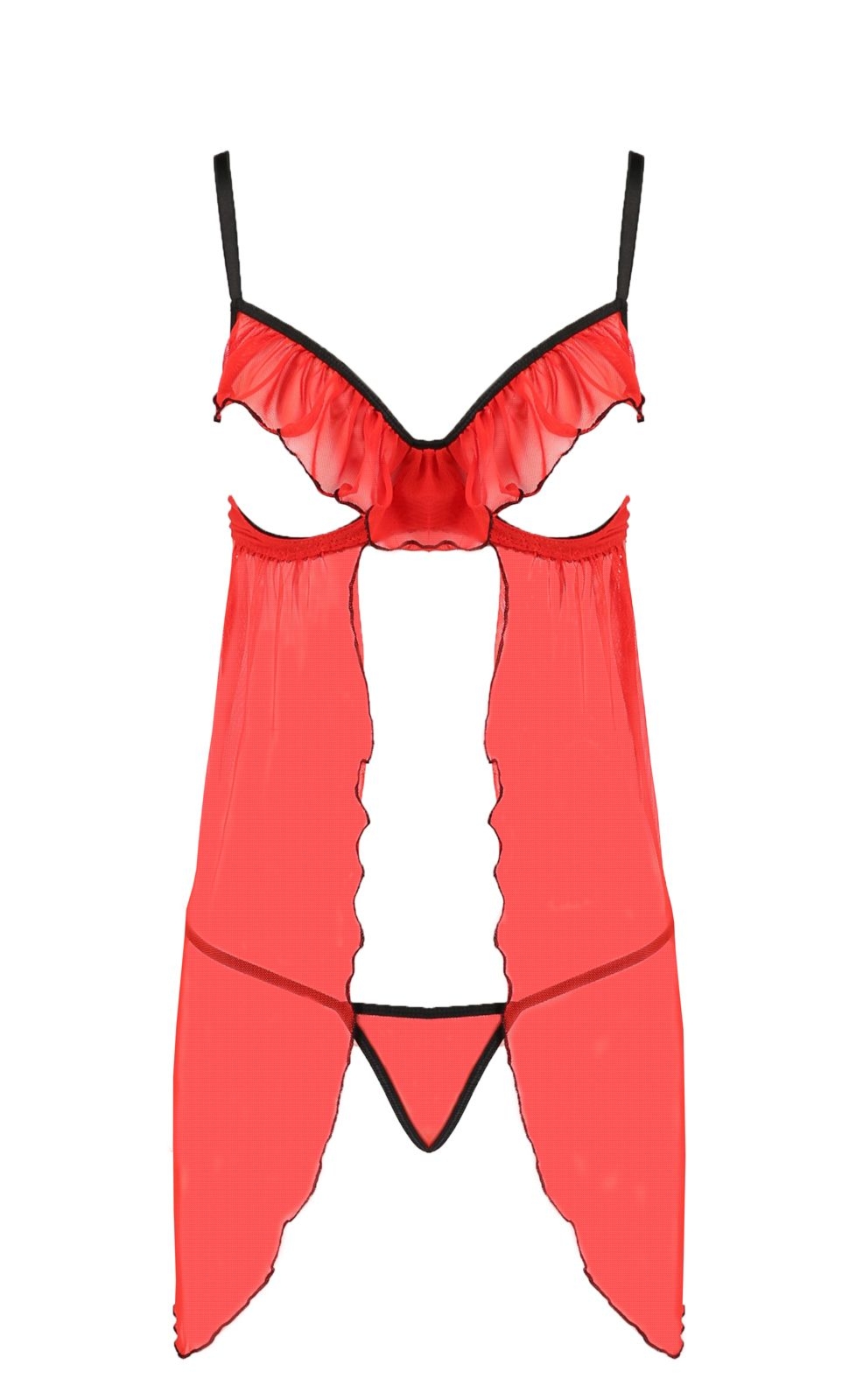 Koszulka damska nocna - CHERRY CHEMISE red