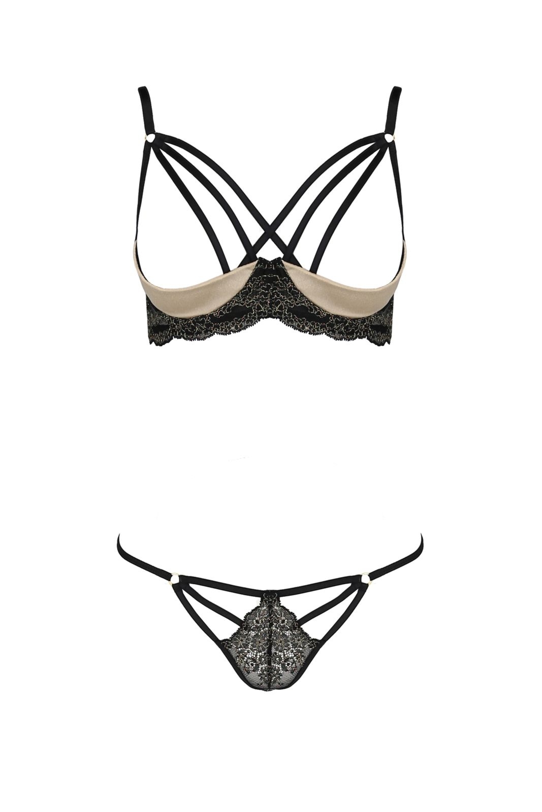 Komplet bielizny - VALERY SET WITH OPEN BRA black