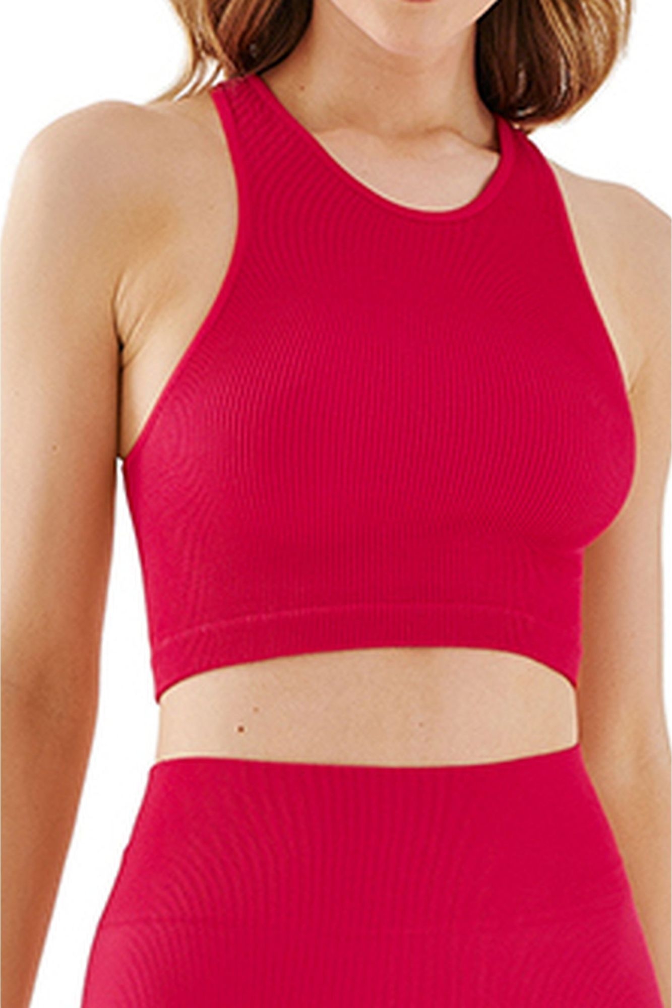 Top Seamless halter rib 1203 raspberry
