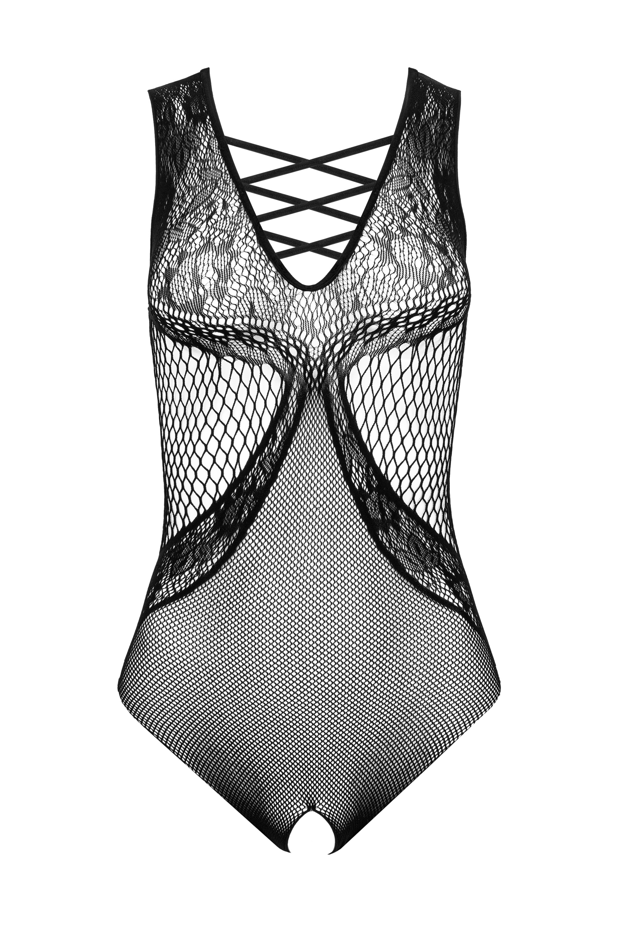 Bodystocking z otwartym biustem - FB004 body black S/M/L